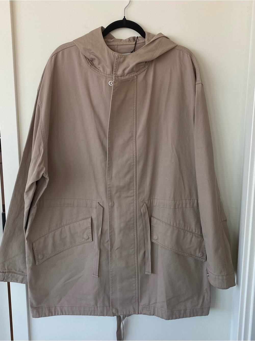 IRO Men's Hooded Parka in Taupe